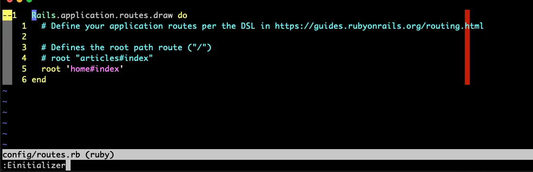 Vim Einitializer command